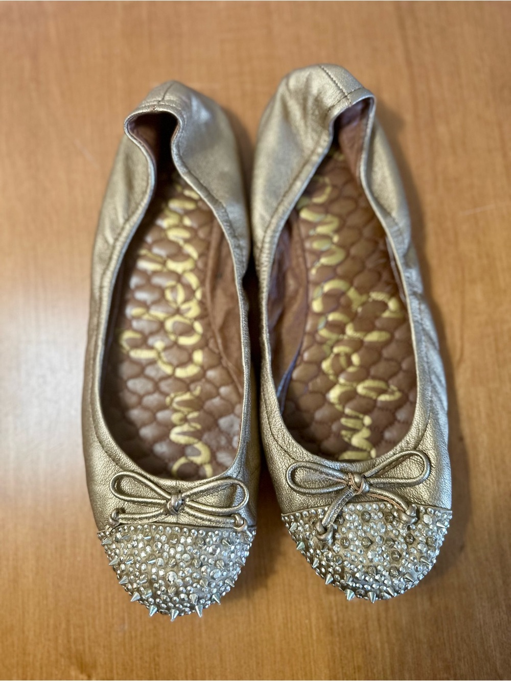 Sam Edelman Gold Studded Ballet Flats
